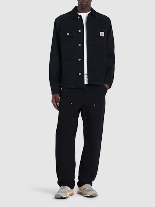 Carhartt WIP: L32 Double knee organic cotton jeans - Black - men_1 | Luisa Via Roma