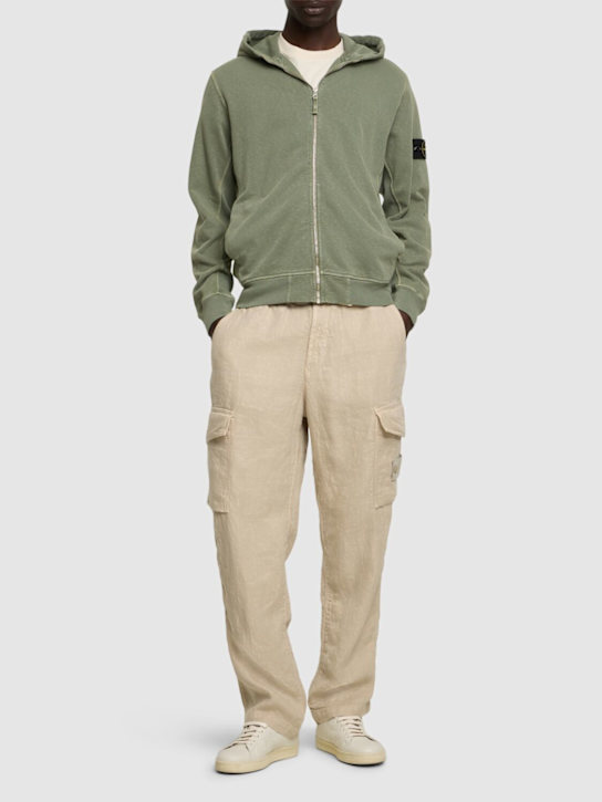 Stone Island: Cotton zip hoodie - Musk - men_1 | Luisa Via Roma