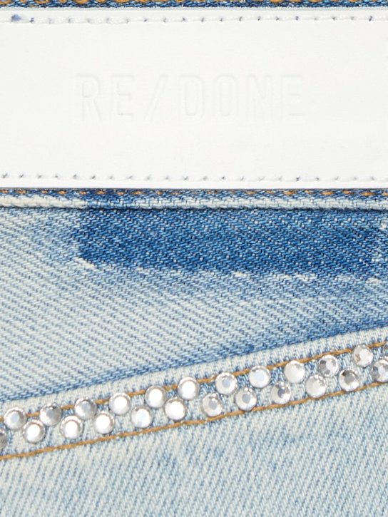 RE/DONE: Easy straight crop embellished jeans - Blue - women_4 | Luisa Via Roma