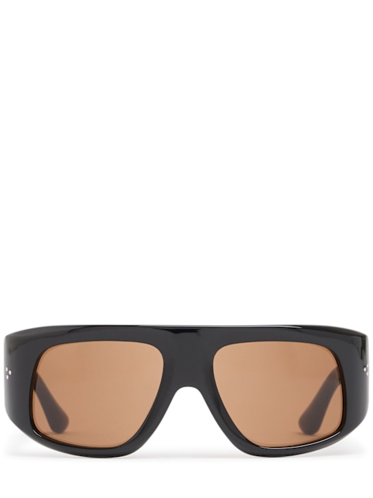 Port Tanger: Dhat acetate sunglasses w/ tobacco lens - Black - men_0 | Luisa Via Roma