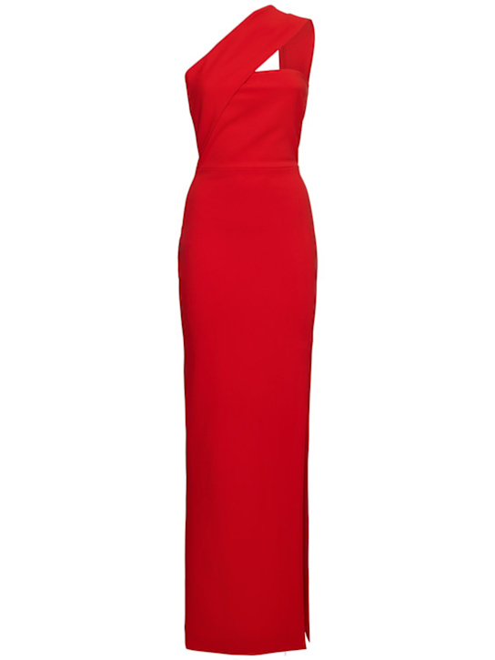 Solace London: Lois crepe knit maxi dress - women_0 | Luisa Via Roma