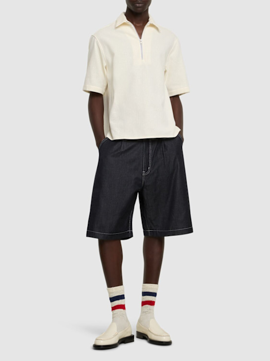 Lc23: Crochet half-zip shirt - men_1 | Luisa Via Roma