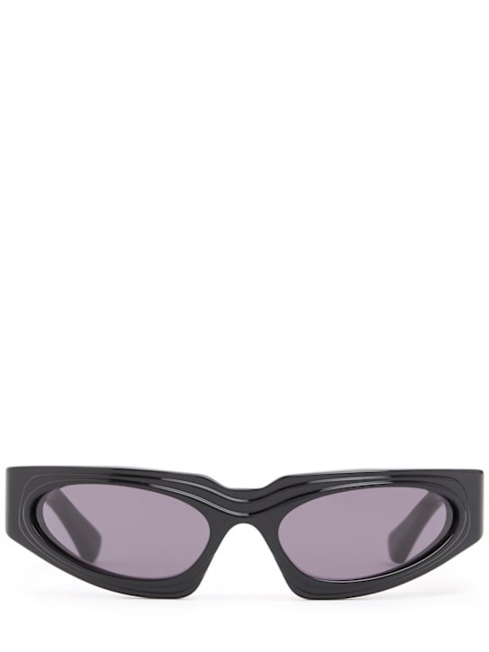 Kuboraum Berlin: E21 Round acetate sunglasses - Black Shine - men_0 | Luisa Via Roma