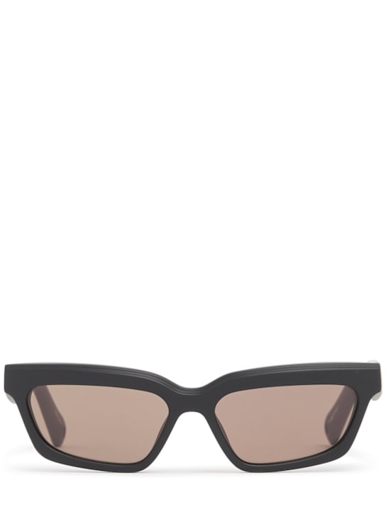 Jacquemus: Les Lunettes Salon squared sunglasses - Matte Black - men_0 | Luisa Via Roma