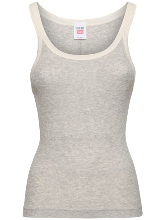 RE/DONE: Cotton ribbed tank top - women_0 | Luisa Via Roma