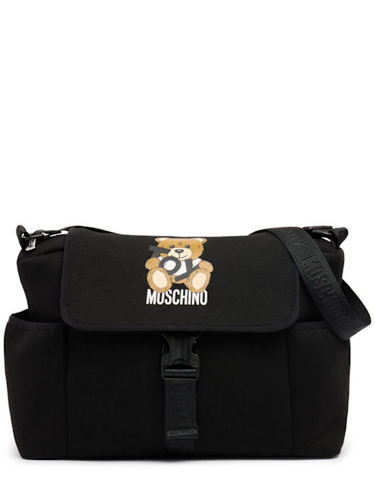 Moschino: Wickeltasche und Matte aus Baumwolljersey - kids-boys_0 | Luisa Via Roma