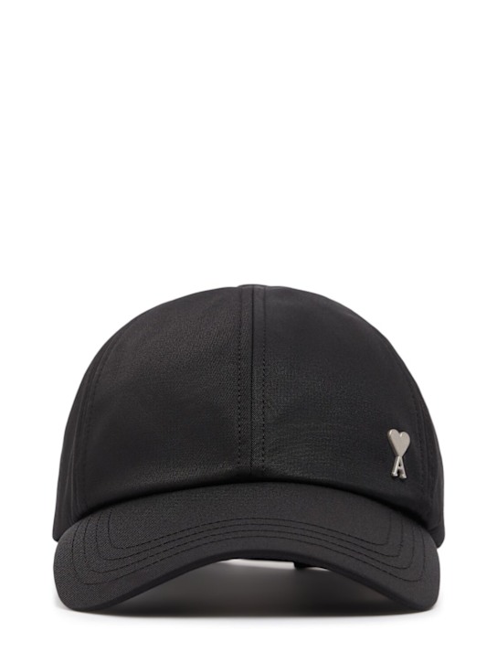 AMI Paris: ADC cotton hat w/ stud logo - Black - men_0 | Luisa Via Roma