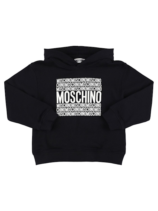 Moschino: コットンフーデッドスウェットシャツ - kids-girls_0 | Luisa Via Roma