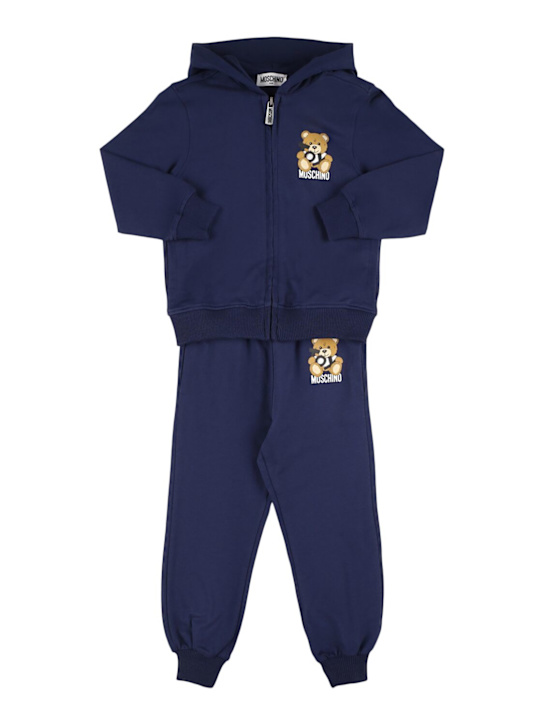 Moschino: ジップアップフーディー＆スウェットパンツ - kids-boys_0 | Luisa Via Roma