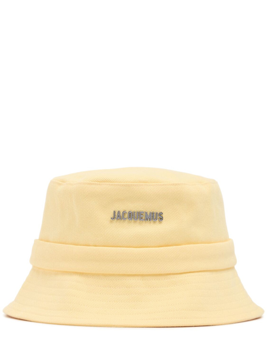 Jacquemus: Le bob gadjo cotton bucket hat - Yellow - men_0 | Luisa Via Roma
