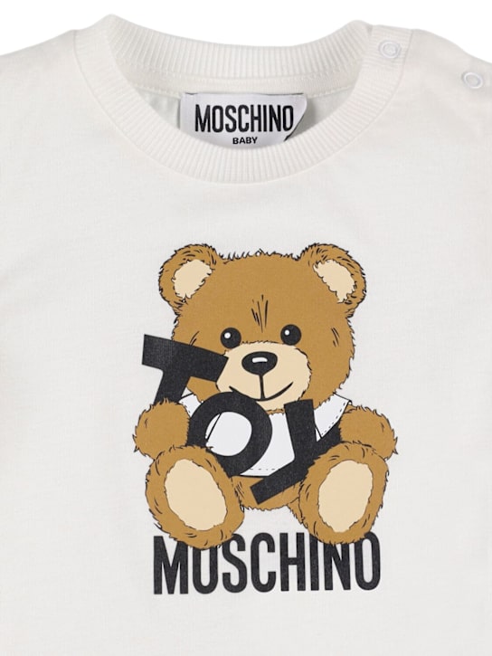 Moschino: Printed cotton jersey t-shirt - White - kids-boys_1 | Luisa Via Roma