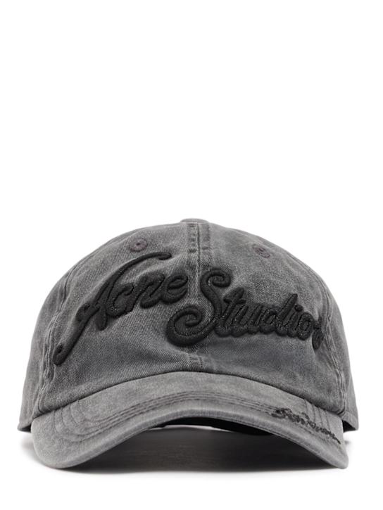 Acne Studios: Carliy logo cotton cap - men_0 | Luisa Via Roma