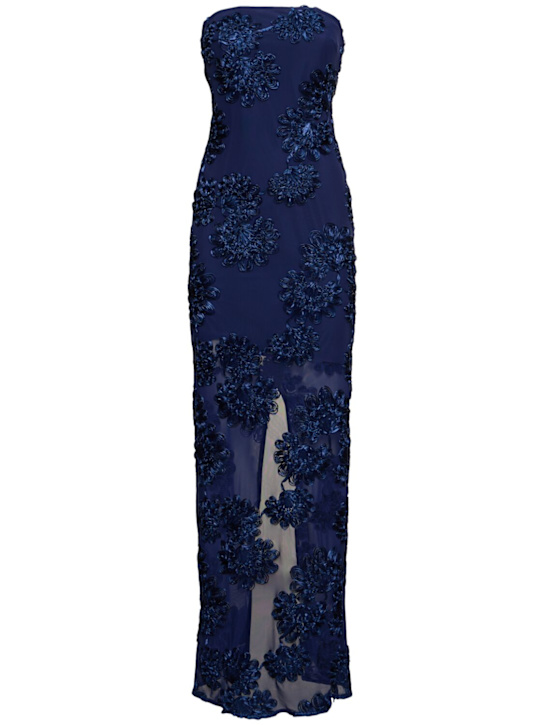 Rotate: 3D Mesh strapless maxi dress - women_0 | Luisa Via Roma