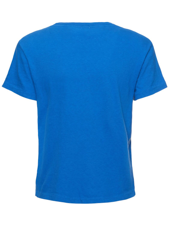 RE/DONE: Classic printed cotton t-shirt - Blue - women_3 | Luisa Via Roma