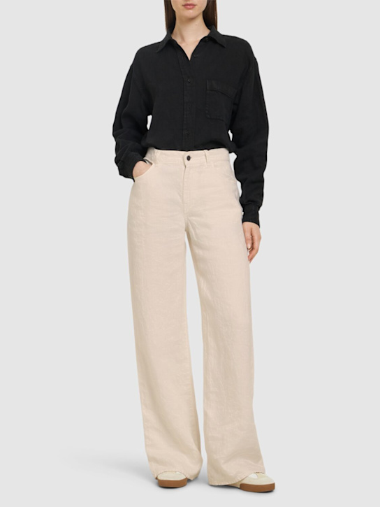 The Row: Eglitta wide linen pants - White - women_1 | Luisa Via Roma