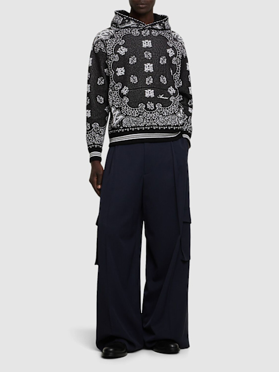 Amiri: Bandana cotton hoodie - Black/White - men_1 | Luisa Via Roma
