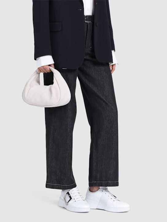 Roger Vivier: 40mm Viv Skate leather sneakers - White - women_1 | Luisa Via Roma