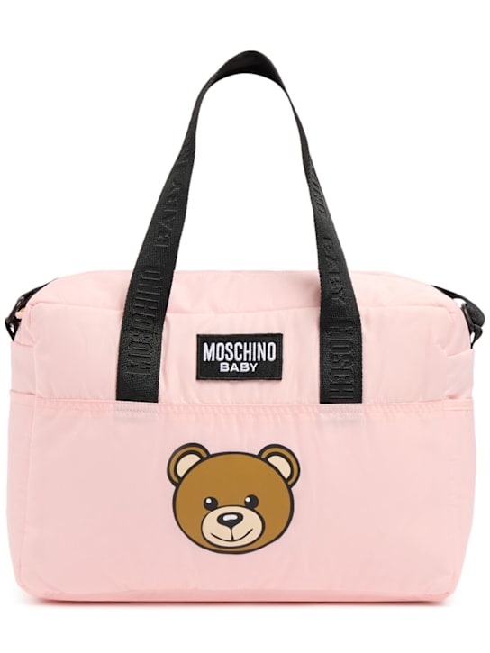 Moschino: コットンジャージーチェンジバッグ＆マット - kids-girls_0 | Luisa Via Roma