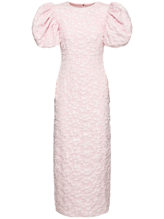 Rotate: Jacquard puff sleeve midi dress - women_0 | Luisa Via Roma