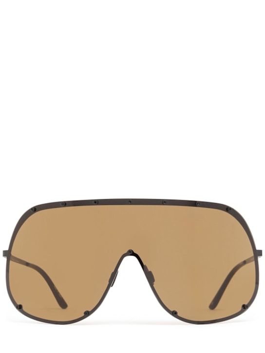Rick Owens: Mask Shield sunglasses - Black/Brown - men_0 | Luisa Via Roma