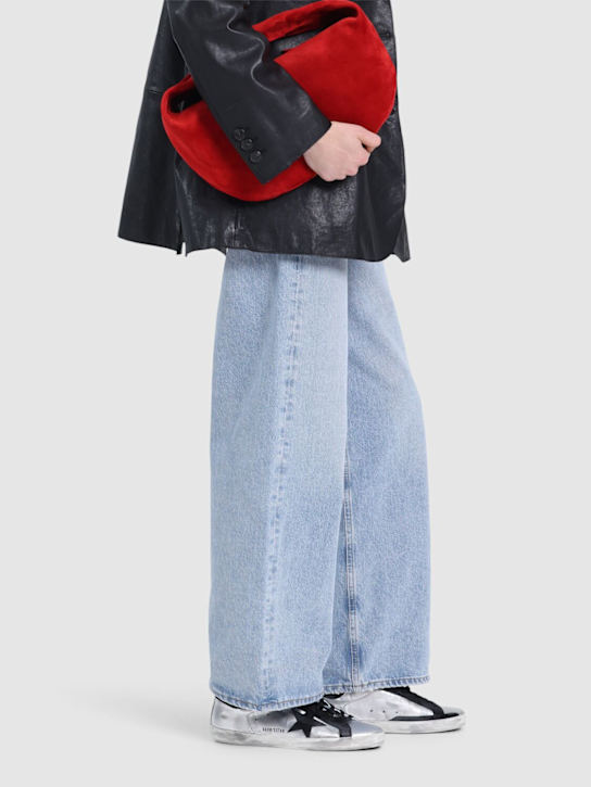 Golden Goose: 20mm Super-Star metallic leather sneaker - Silver/Black - women_1 | Luisa Via Roma