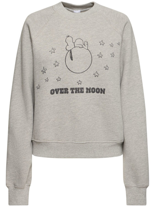 RE/DONE: Classic Snoopy Moon cotton sweatshirt - women_0 | Luisa Via Roma