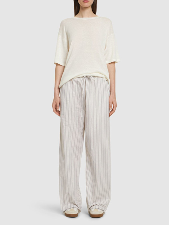 The Row: Pantaloni in cotone Hypnosta - Bianco/Grigio - women_1 | Luisa Via Roma