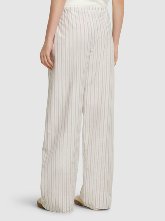 The Row: Hypnosta cotton pants - White/Grey - women_2 | Luisa Via Roma