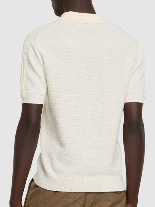Frescobol Carioca: Rino STR salt & pepper stitch polo - Ivory - men_2 | Luisa Via Roma