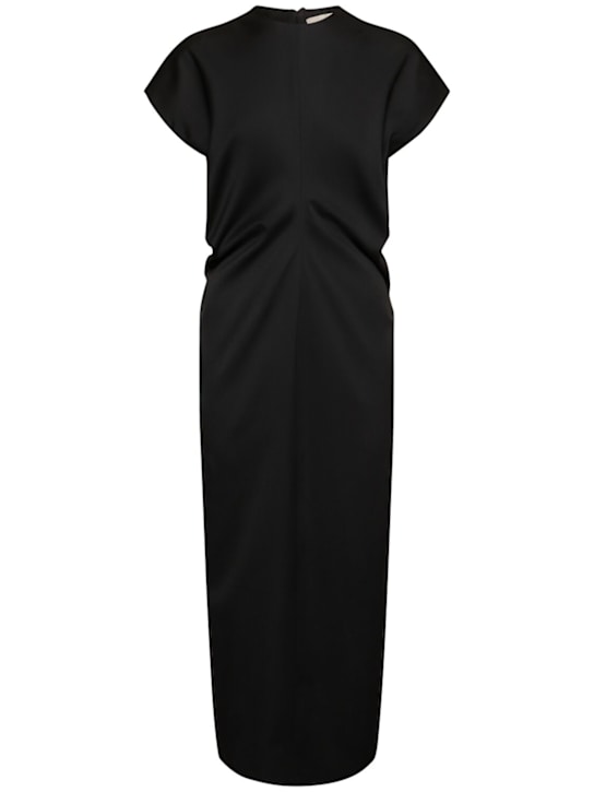 Remain: Draped suiting short sleeve midi dress - women_0 | Luisa Via Roma