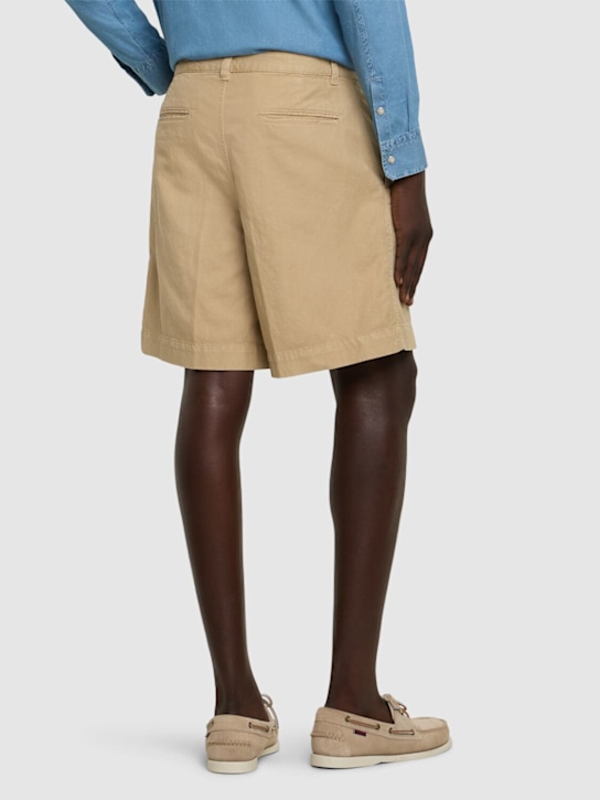 ASPESI: Garment dyed cotton &  linen shorts - 85045 - men_2 | Luisa Via Roma