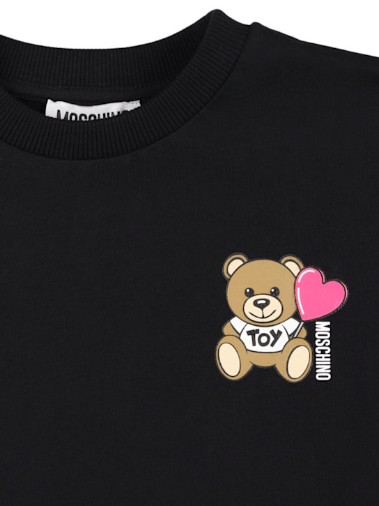 Moschino: コットンジャージーTシャツ - ブラック - kids-girls_1 | Luisa Via Roma