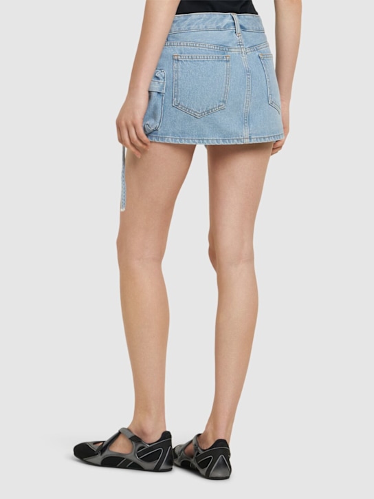 The Attico: Fay denim mini skirt w/ pockets - Denim - women_2 | Luisa Via Roma