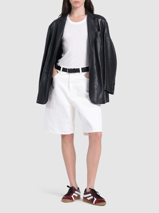 Carhartt WIP: Brandon loose fit cotton shorts - White - women_1 | Luisa Via Roma