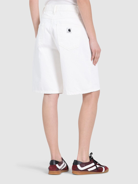 Carhartt WIP: Brandon loose fit cotton shorts - White - women_2 | Luisa Via Roma