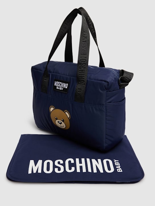 Moschino: Wickeltasche und Unterlage aus Nylon - Dunkelblau - kids-boys_1 | Luisa Via Roma