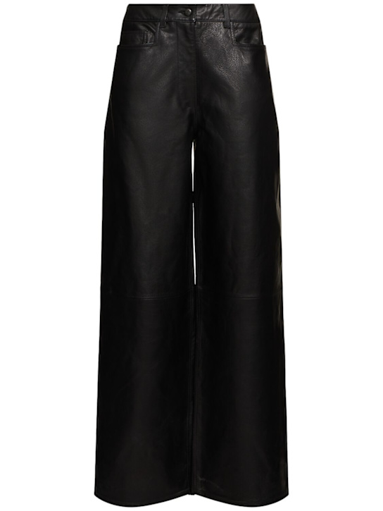 Remain: Cocoon leather wide pants - women_0 | Luisa Via Roma