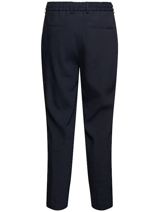 Boss: Perin linen bland pants - Dark Blue - men_1 | Luisa Via Roma