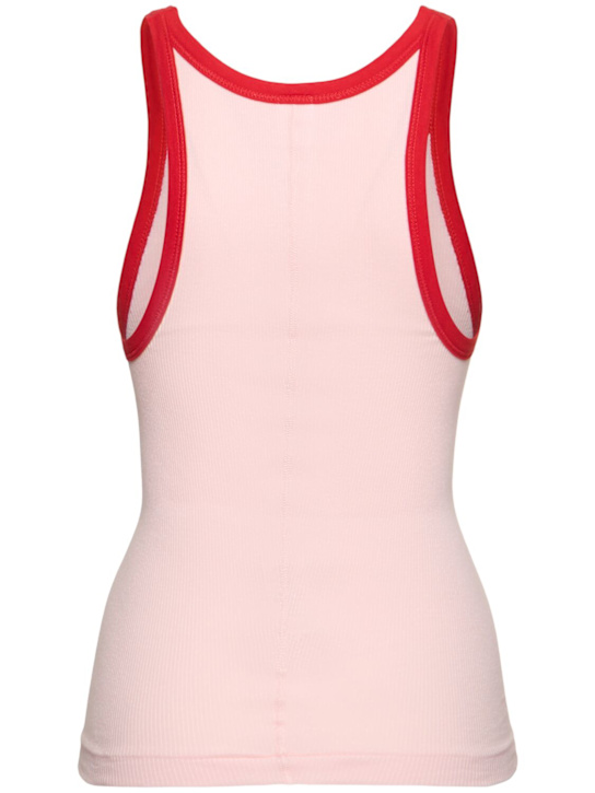RE/DONE: Cotton ribbed tank top - Pink/Red - women_3 | Luisa Via Roma