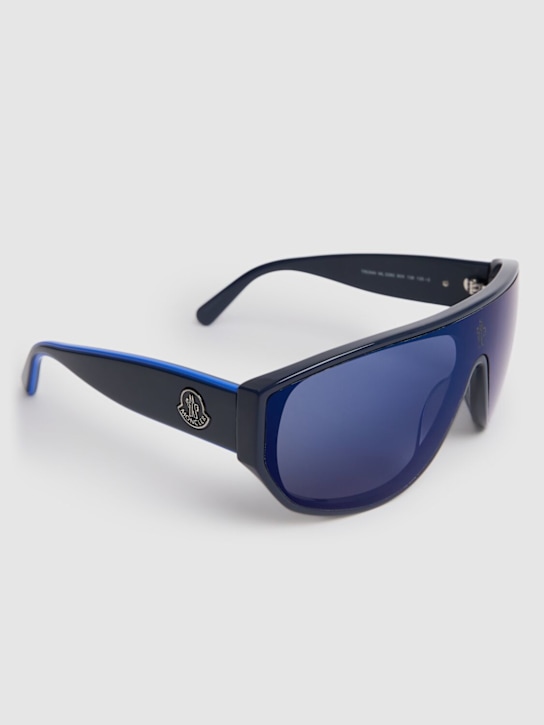 Moncler: Tronn Shield acetate mask sunglasses - Shiny Navy - men_1 | Luisa Via Roma