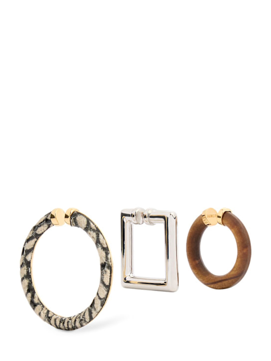 Jacquemus: Set of 3 ear cuffs - Multicolor - women_0 | Luisa Via Roma