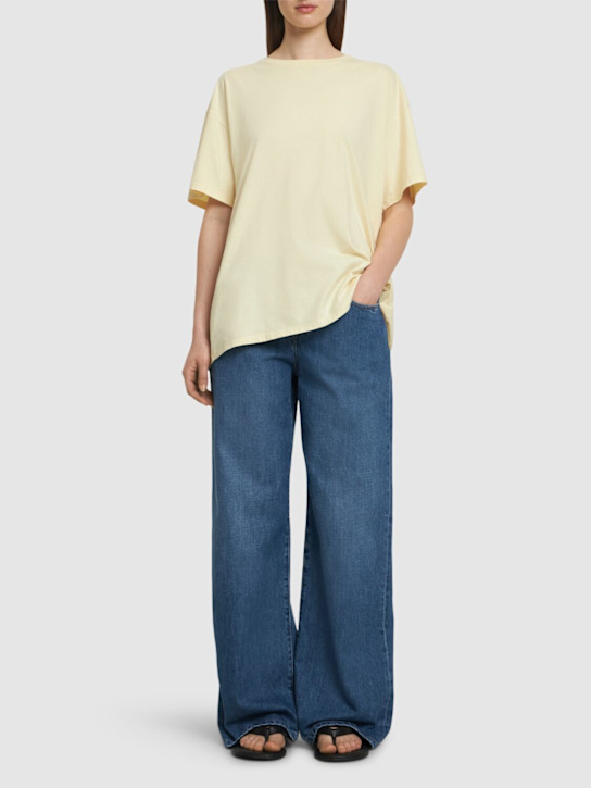 The Row: Nadina cotton jersey t-shirt - Light Yellow - women_1 | Luisa Via Roma