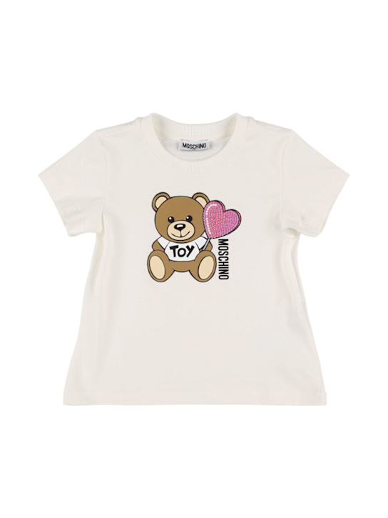 Moschino: コットンジャージーTシャツ - kids-girls_0 | Luisa Via Roma