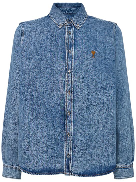 AMI Paris: ADC cotton denim shirt - men_0 | Luisa Via Roma