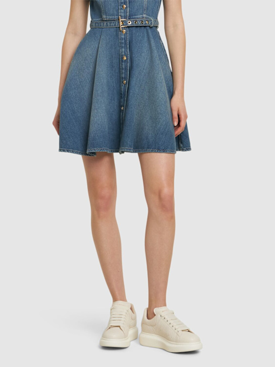 McQueen: Oversized leather sneakers - Off White - women_1 | Luisa Via Roma