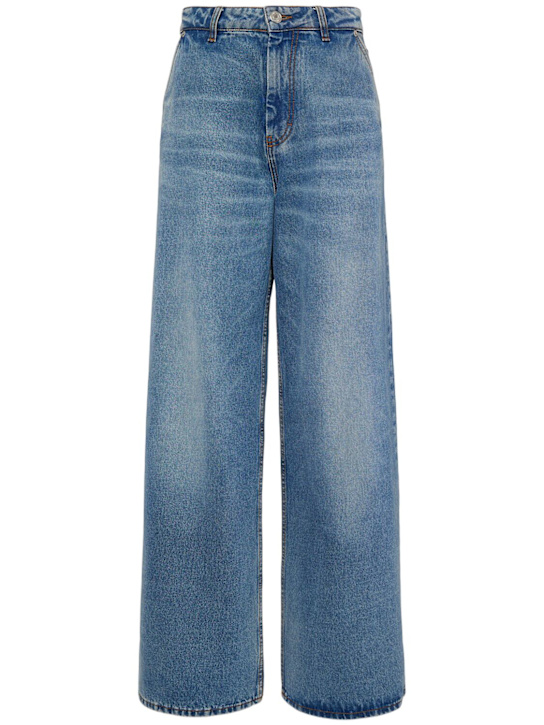 AMI Paris: Super wide denim jeans - women_0 | Luisa Via Roma