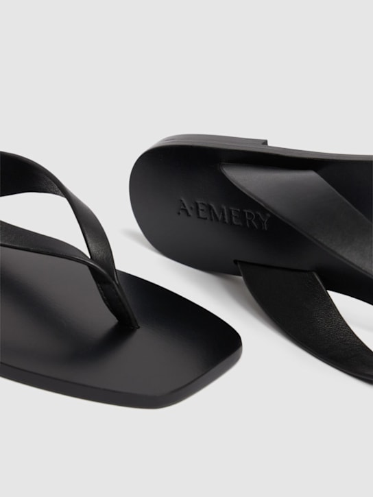 A.EMERY: 10mm Kinto leather flip flops - Black - women_3 | Luisa Via Roma
