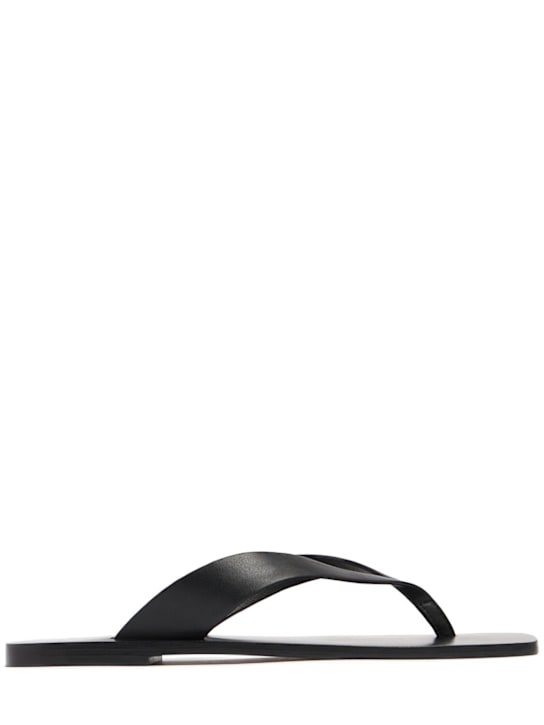 A.EMERY: 10mm Kinto leather flip flops - Black - women_0 | Luisa Via Roma