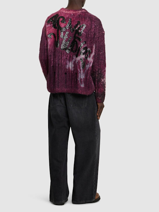 Acne Studios: Keety wool blend sweater - Dark Purple - men_1 | Luisa Via Roma