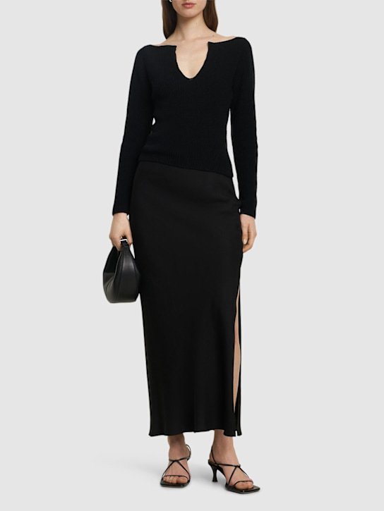 Aya Muse: Caeli コットンニットセーター - ブラック - women_1 | Luisa Via Roma